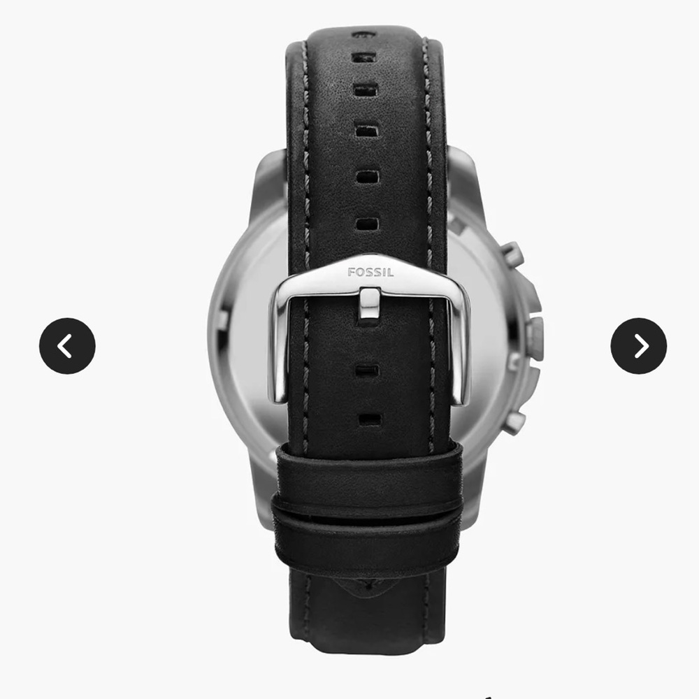GUC Fossil Grant Chronograph Black Leather Watch (FS4812) - Picture 10 of 12